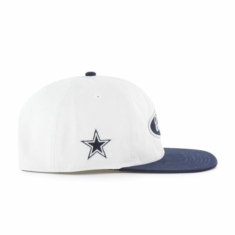 Dallas Cowboys '47 Foundational Captain Snapback Hat - White/Navy for sale