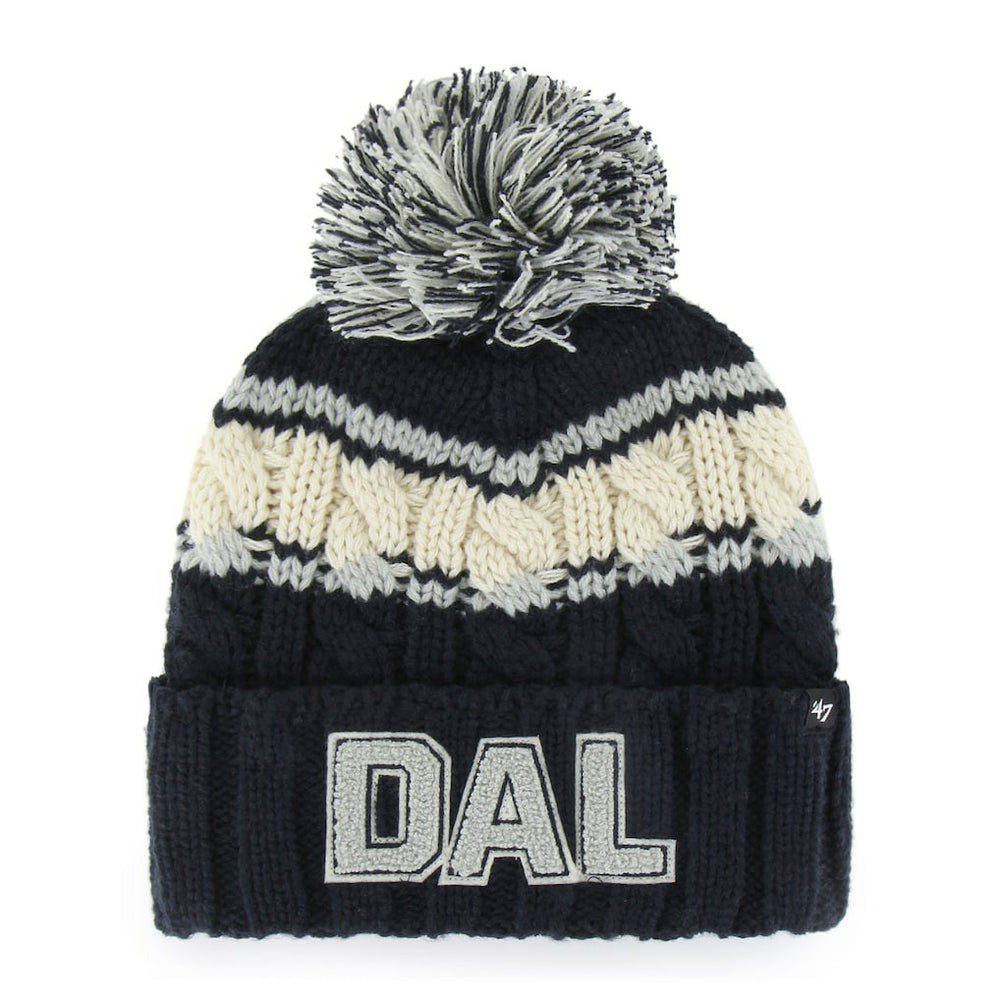 Dallas Cowboys '47 Women's Emma Cuffed Knit Hat with Pom - Navy for sale