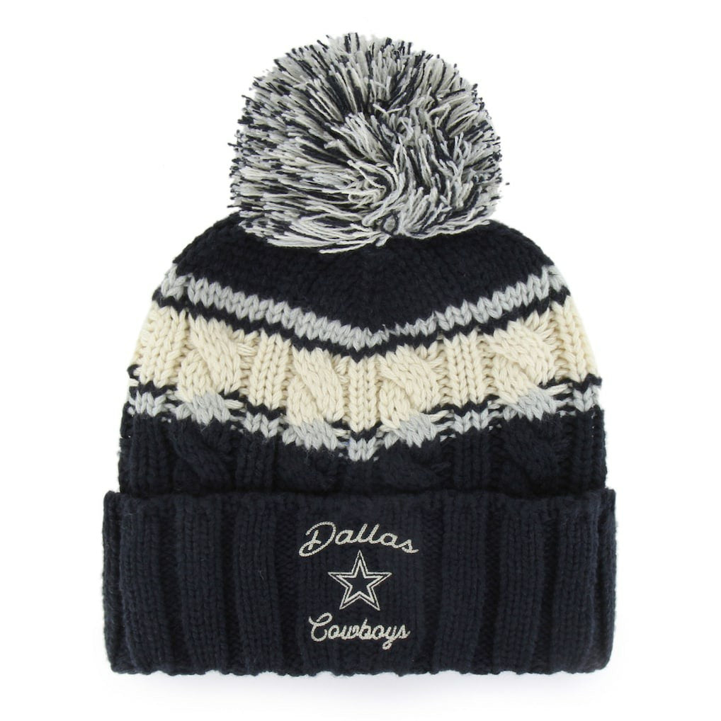 Dallas Cowboys '47 Women's Emma Cuffed Knit Hat with Pom - Navy for sale