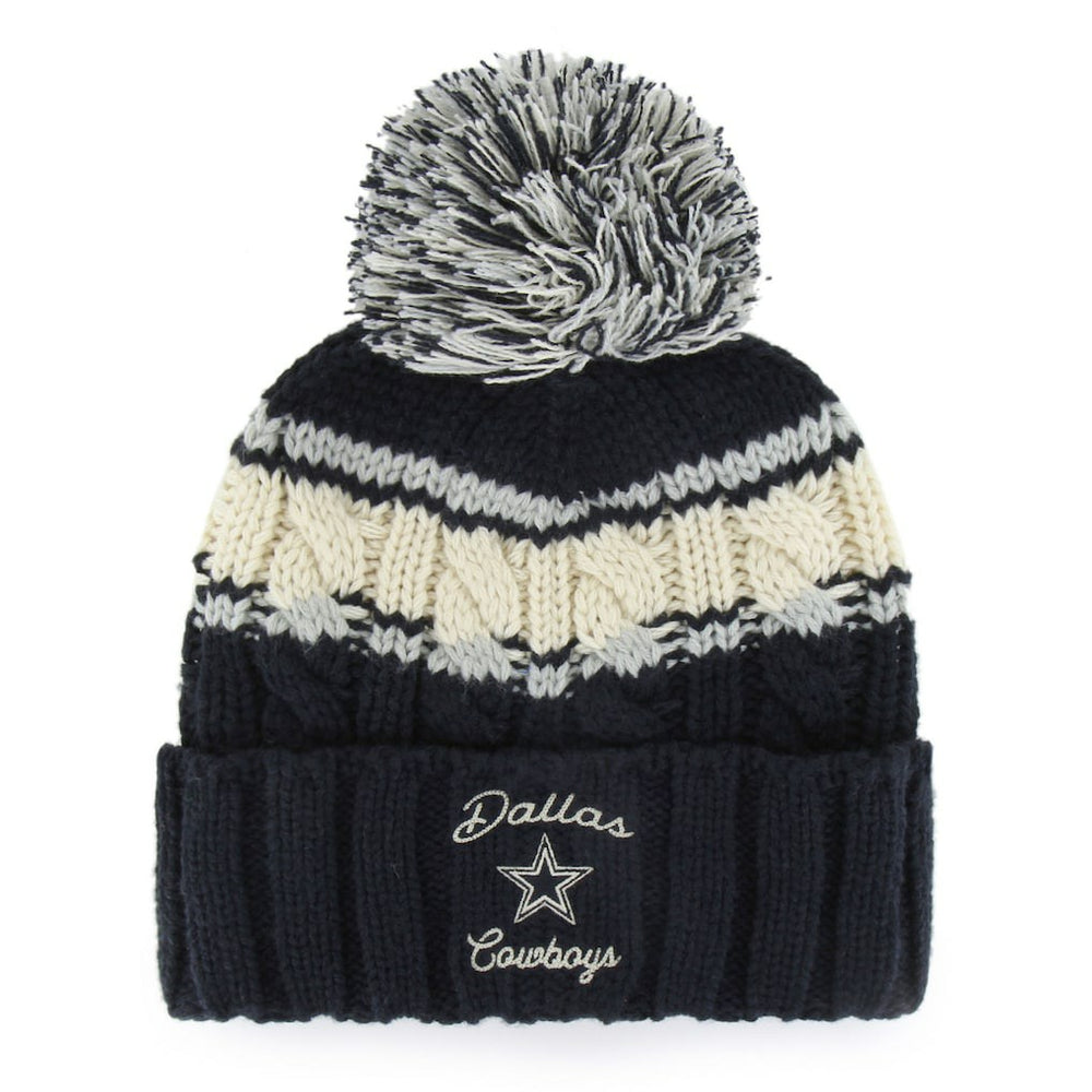 Dallas Cowboys '47 Women's Emma Cuffed Knit Hat with Pom - Navy for sale