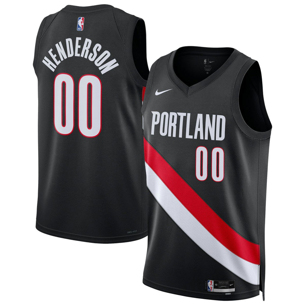 Scoot Henderson Portland Trail Blazers Unisex Swingman Jersey - Icon Edition - Black for sale