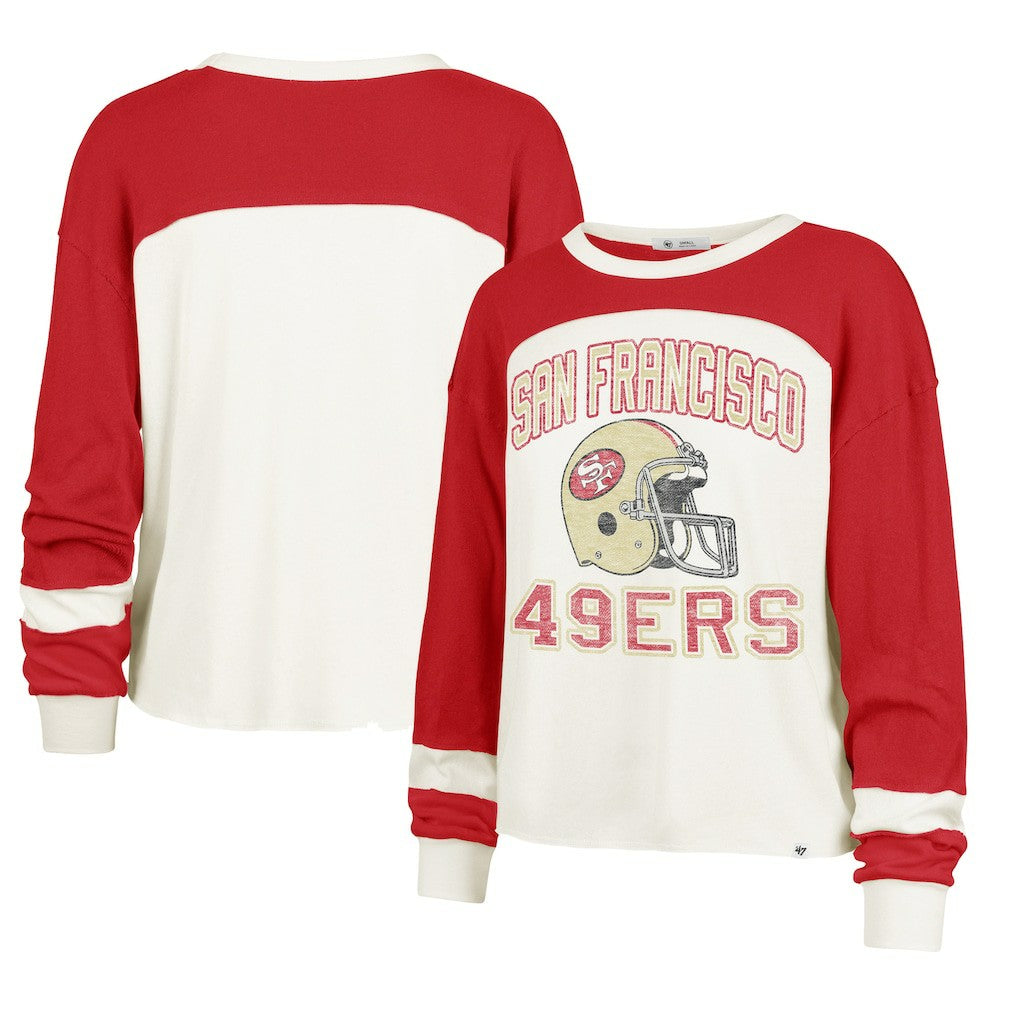 San Francisco 49ers '47 Women's Double Header Curve Toni Long Sleeve T-Shirt - Cream online