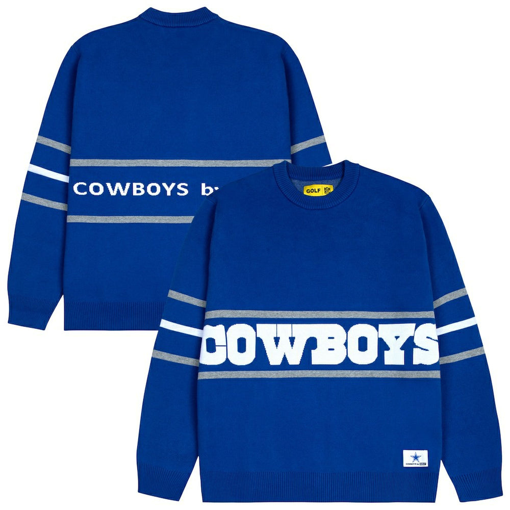 Dallas Cowboys GOLF WANG Jacquard Pullover Sweater - Blue on sale