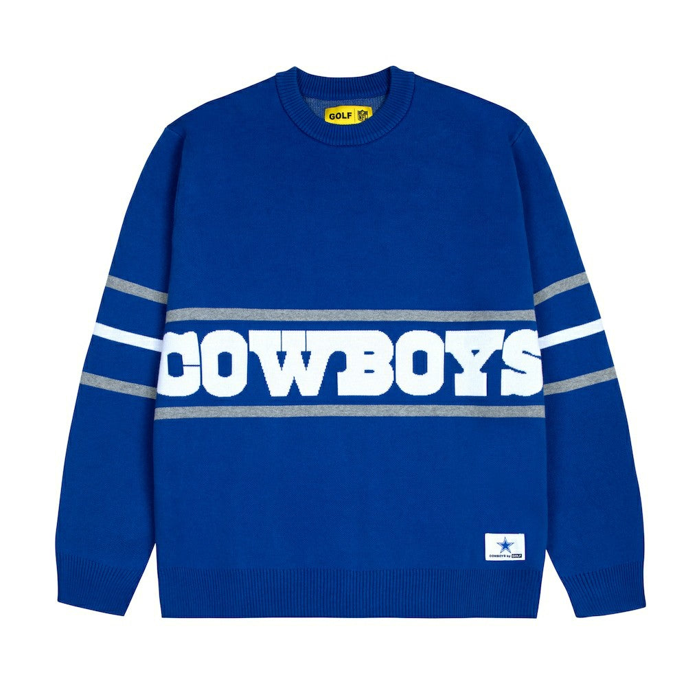 Dallas Cowboys GOLF WANG Jacquard Pullover Sweater - Blue on sale