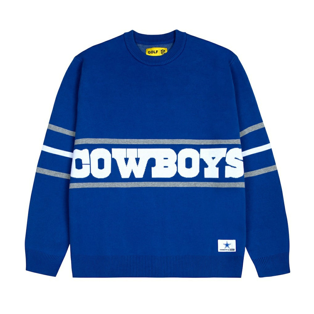 Dallas Cowboys GOLF WANG Jacquard Pullover Sweater - Blue on sale