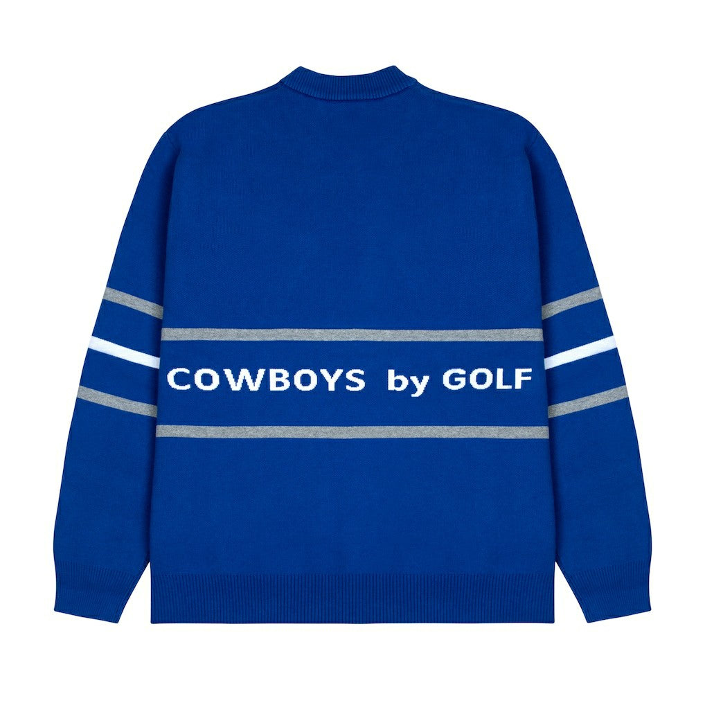 Dallas Cowboys GOLF WANG Jacquard Pullover Sweater - Blue on sale