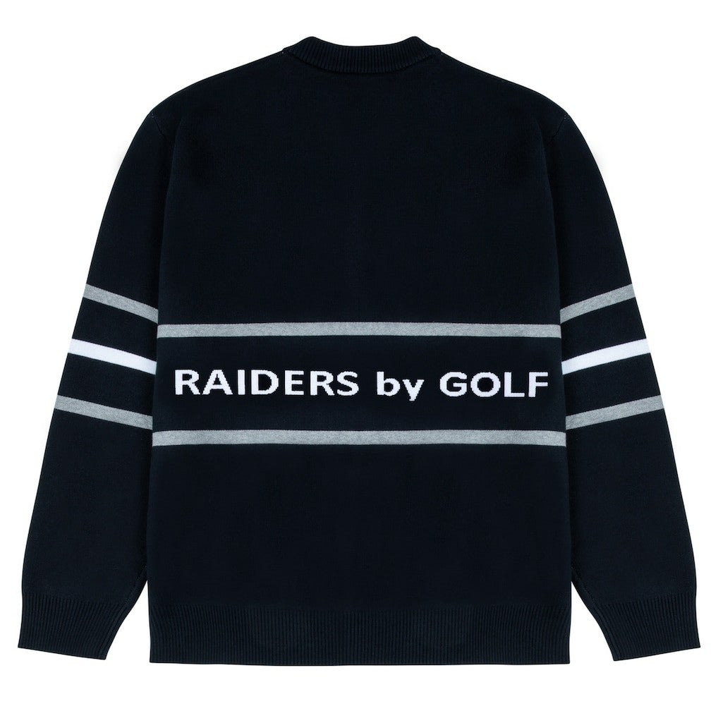 Las Vegas Raiders GOLF WANG Jacquard Pullover Sweater - Black discount