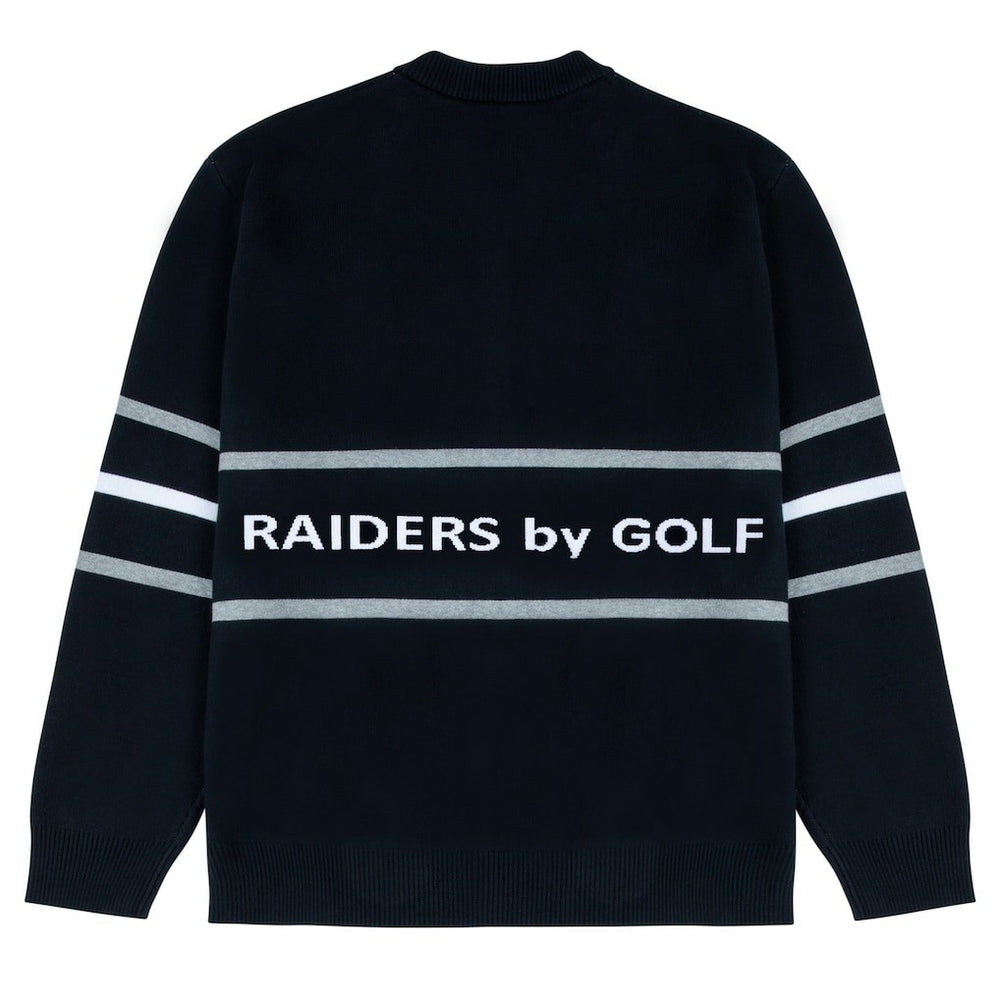 Las Vegas Raiders GOLF WANG Jacquard Pullover Sweater - Black discount
