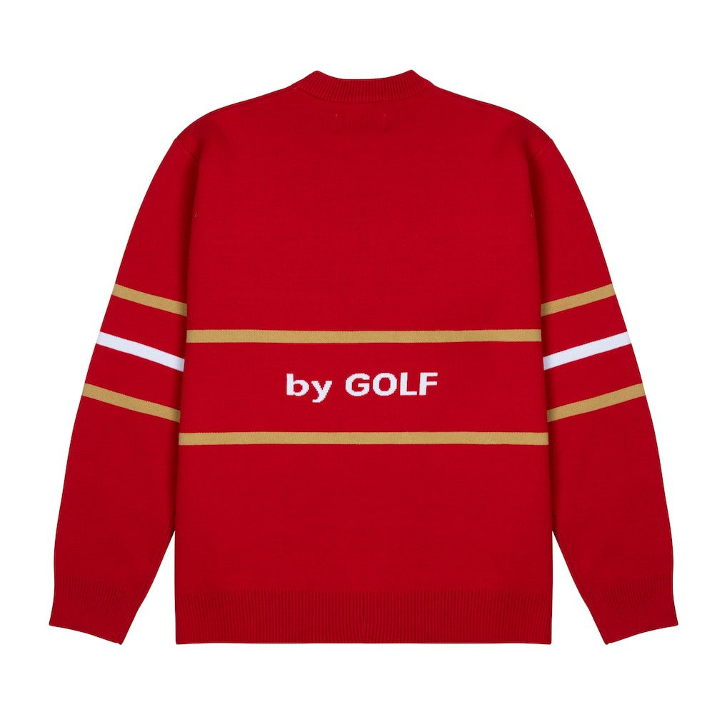 San Francisco 49ers GOLF WANG Jacquard Pullover Sweater - Scarlet on sale