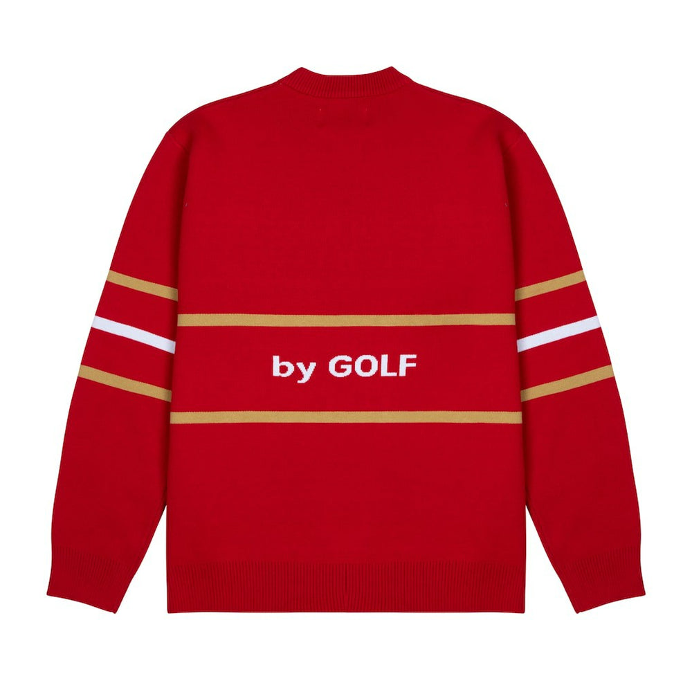 San Francisco 49ers GOLF WANG Jacquard Pullover Sweater - Scarlet on sale