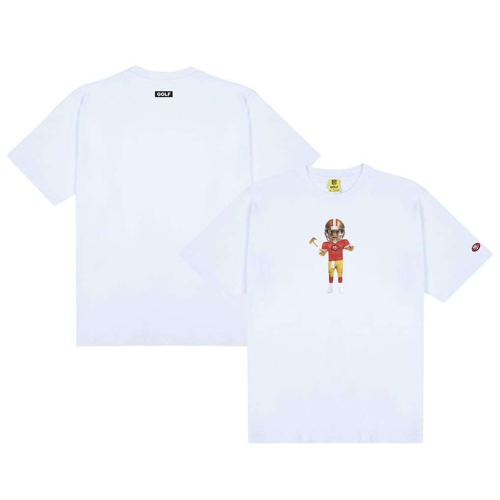 San Francisco 49ers GOLF WANG Bobblehead T-Shirt - White sale