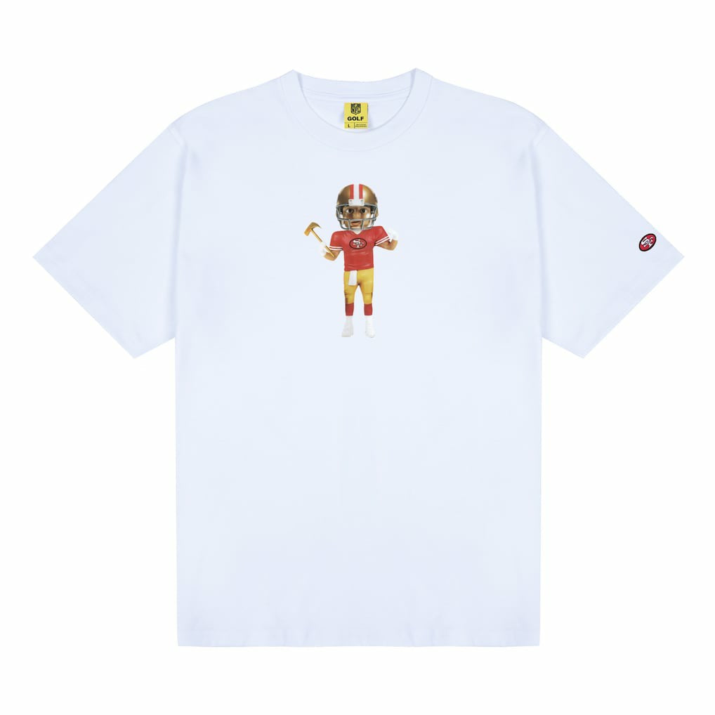 San Francisco 49ers GOLF WANG Bobblehead T-Shirt - White sale