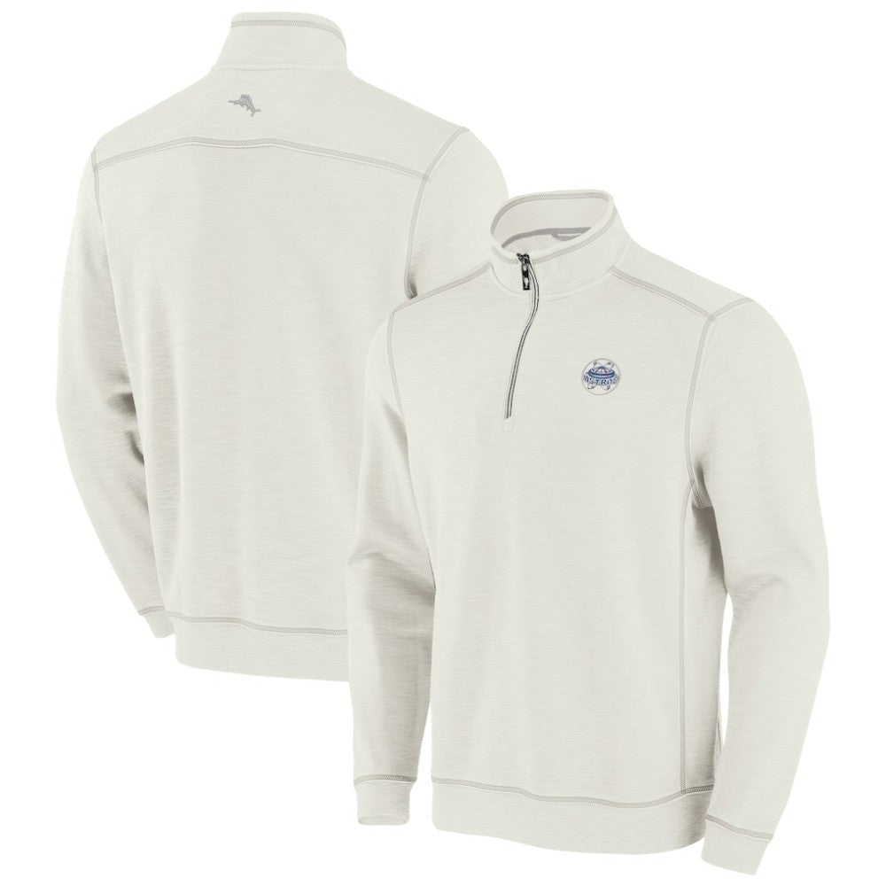 Houston Astros Tommy Bahama Sport Tobago Bay Tri-Blend Half-Zip Sweatshirt Cream