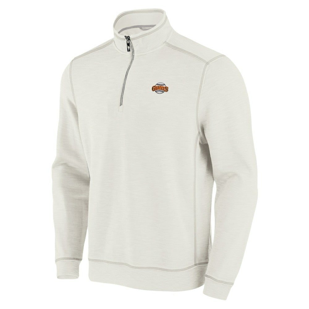 San Francisco Giants Tommy Bahama Sport Tobago Bay Tri-Blend Half-Zip Sweatshirt Cream