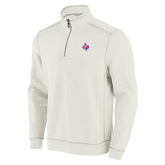 Texas Rangers Tommy Bahama Sport Tobago Bay Tri-Blend Half-Zip Sweatshirt Cream