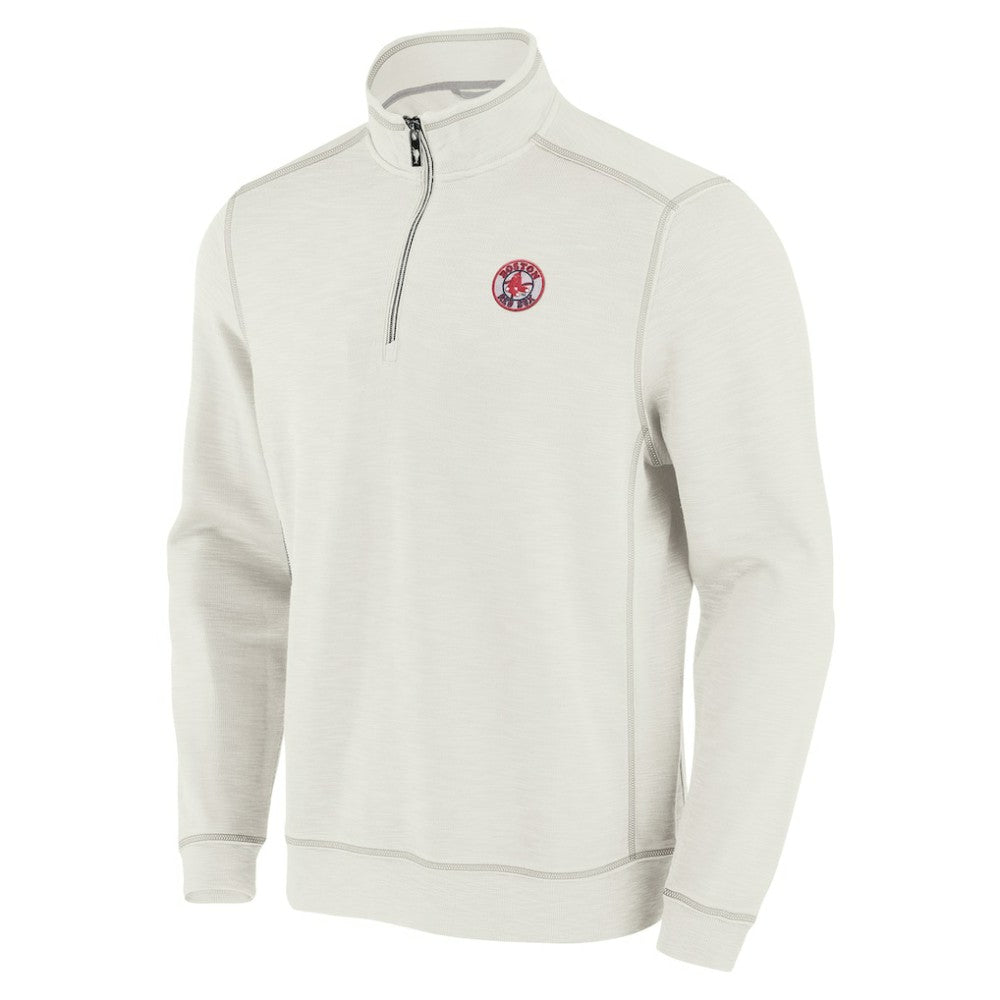Boston Red Sox Tommy Bahama Sport Tobago Bay Tri-Blend Half-Zip Sweatshirt Cream