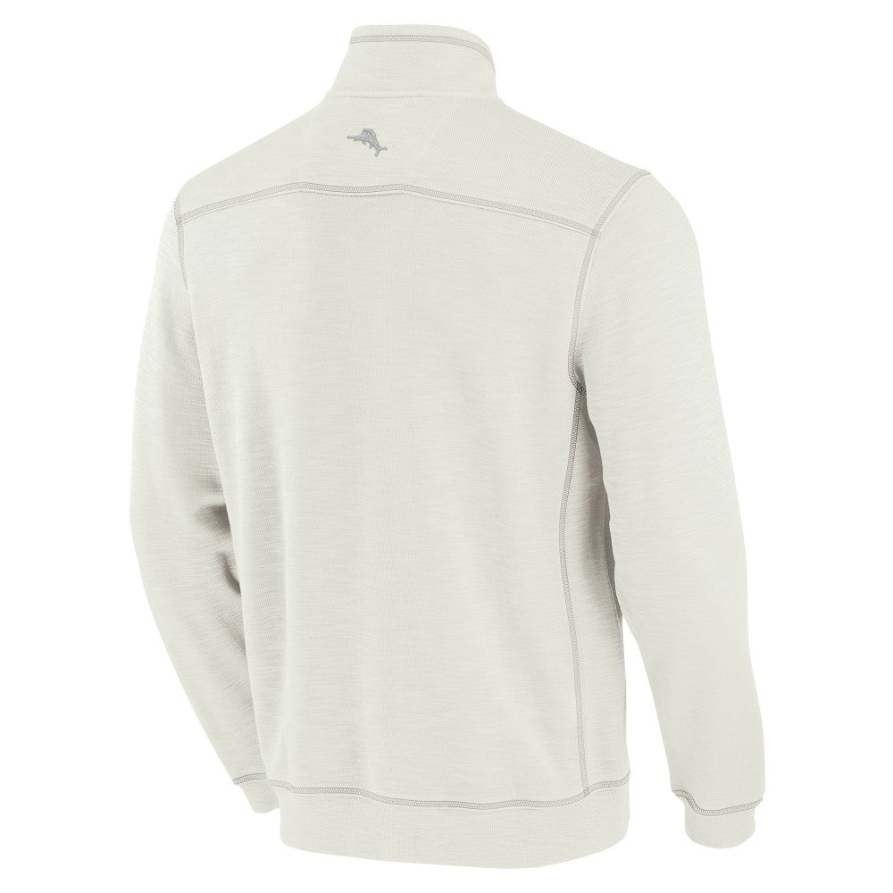 Cincinnati Reds Tommy Bahama Sport Tobago Bay Tri-Blend Half-Zip Sweatshirt Cream