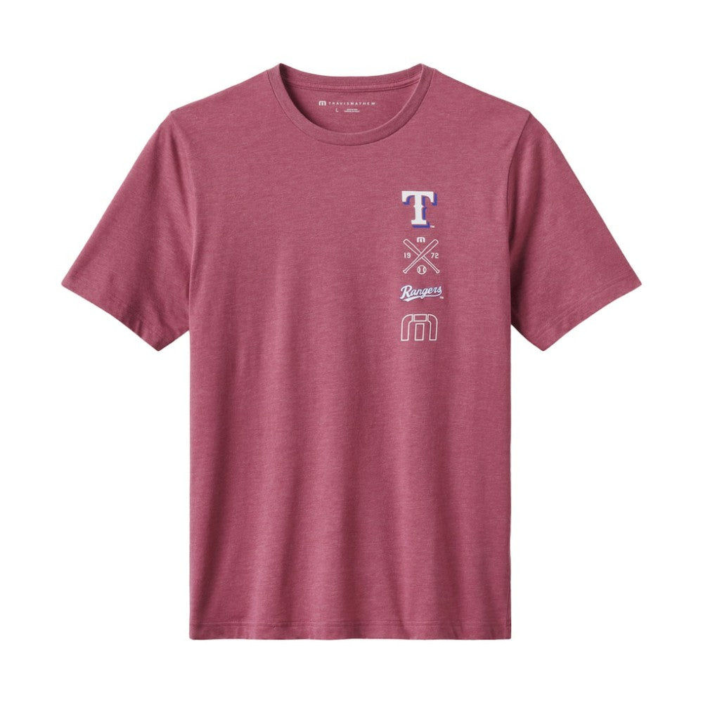 Texas Rangers TravisMathew Sunset Slam 2.0 T-Shirt Heather Red