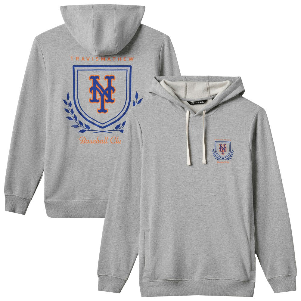 New York Mets TravisMathew Fleece Stadium Hoodie Gray