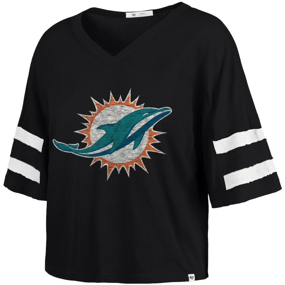 Miami Dolphins '47 Women's Premier Scout Cropped V-Neck T-Shirt - Black online