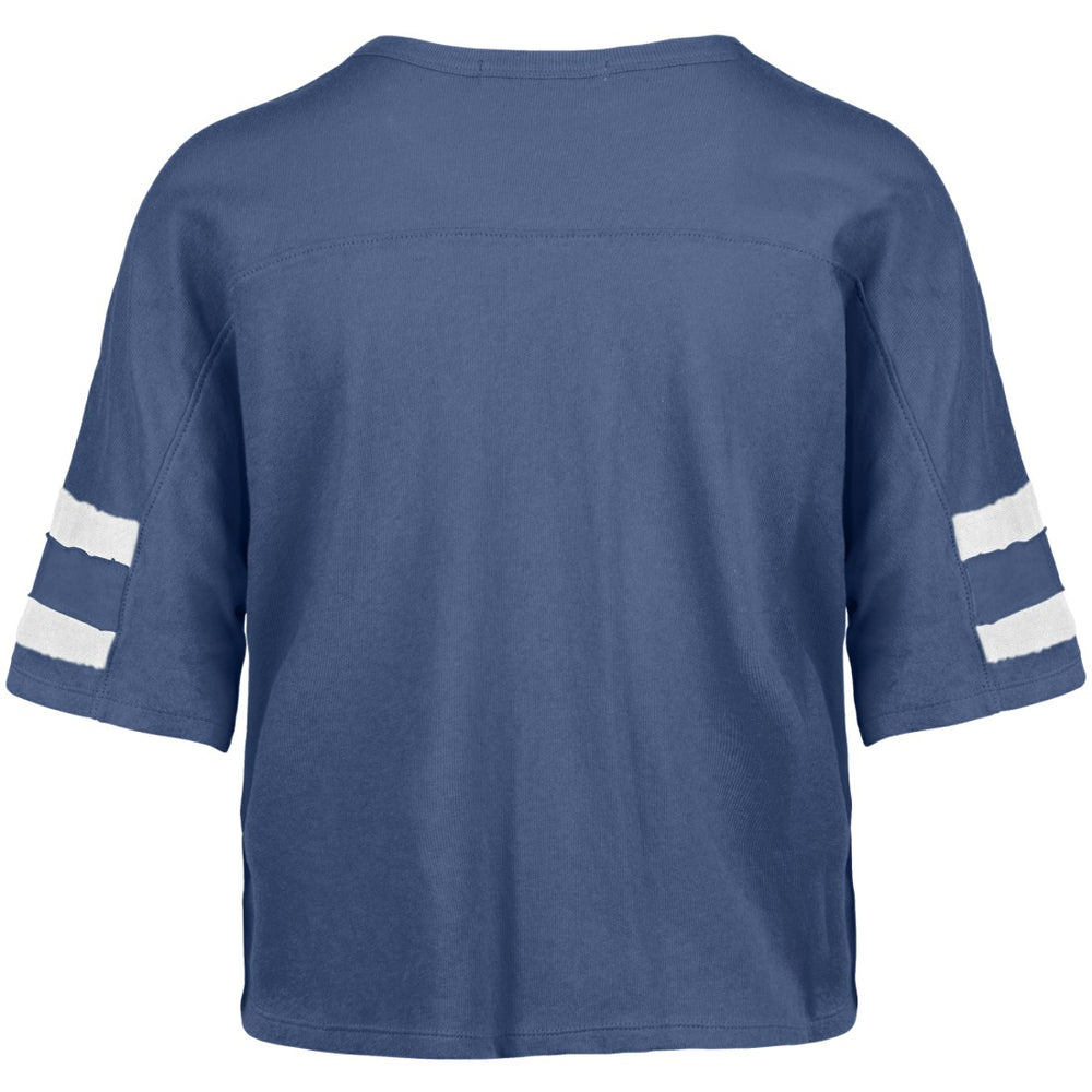 Detroit Lions '47 Women's Premier Scout Cropped V-Neck T-Shirt - Blue on sale