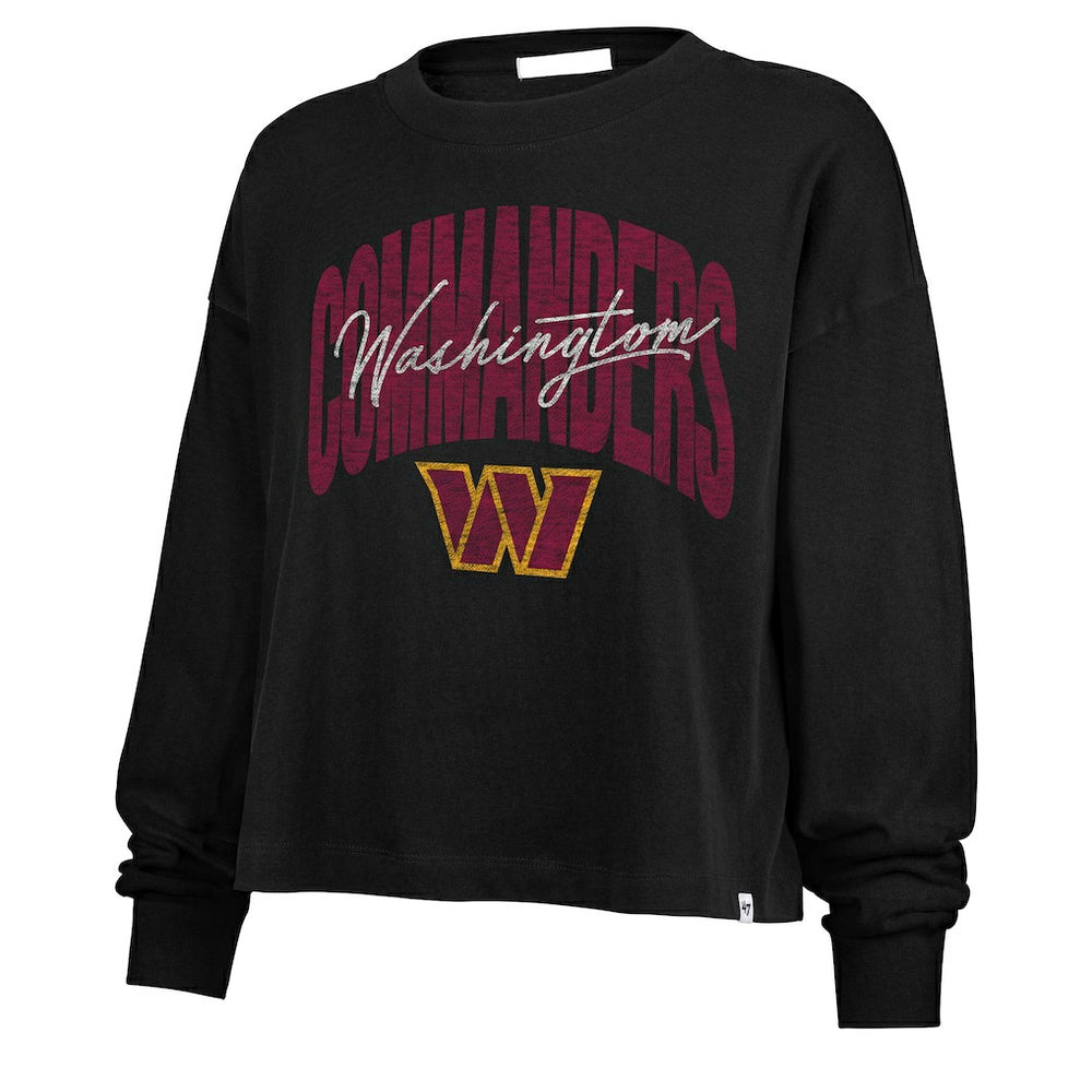 Washington Commanders '47 Women's Muse Sydney Long Sleeve Cropped T-Shirt - Black cheap