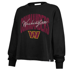 Washington Commanders '47 Women's Muse Sydney Long Sleeve Cropped T-Shirt - Black cheap