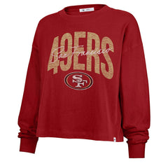 San Francisco 49ers '47 Women's Muse Sydney Long Sleeve Cropped T-Shirt - Scarlet cheap