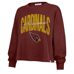 Arizona Cardinals '47 Women's Muse Sydney Long Sleeve Cropped T-Shirt - Cardinal for sale