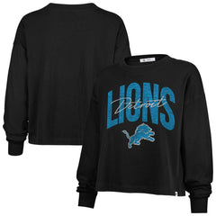 Detroit Lions '47 Women's Muse Sydney Long Sleeve Cropped T-Shirt - Black outlet