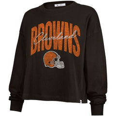 Cleveland Browns '47 Women's Muse Sydney Long Sleeve Cropped T-Shirt - Brown outlet