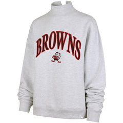 Cleveland Browns '47 Women's Vantage Mock Neck Pullover Sweatshirt - Heather Gray on sale