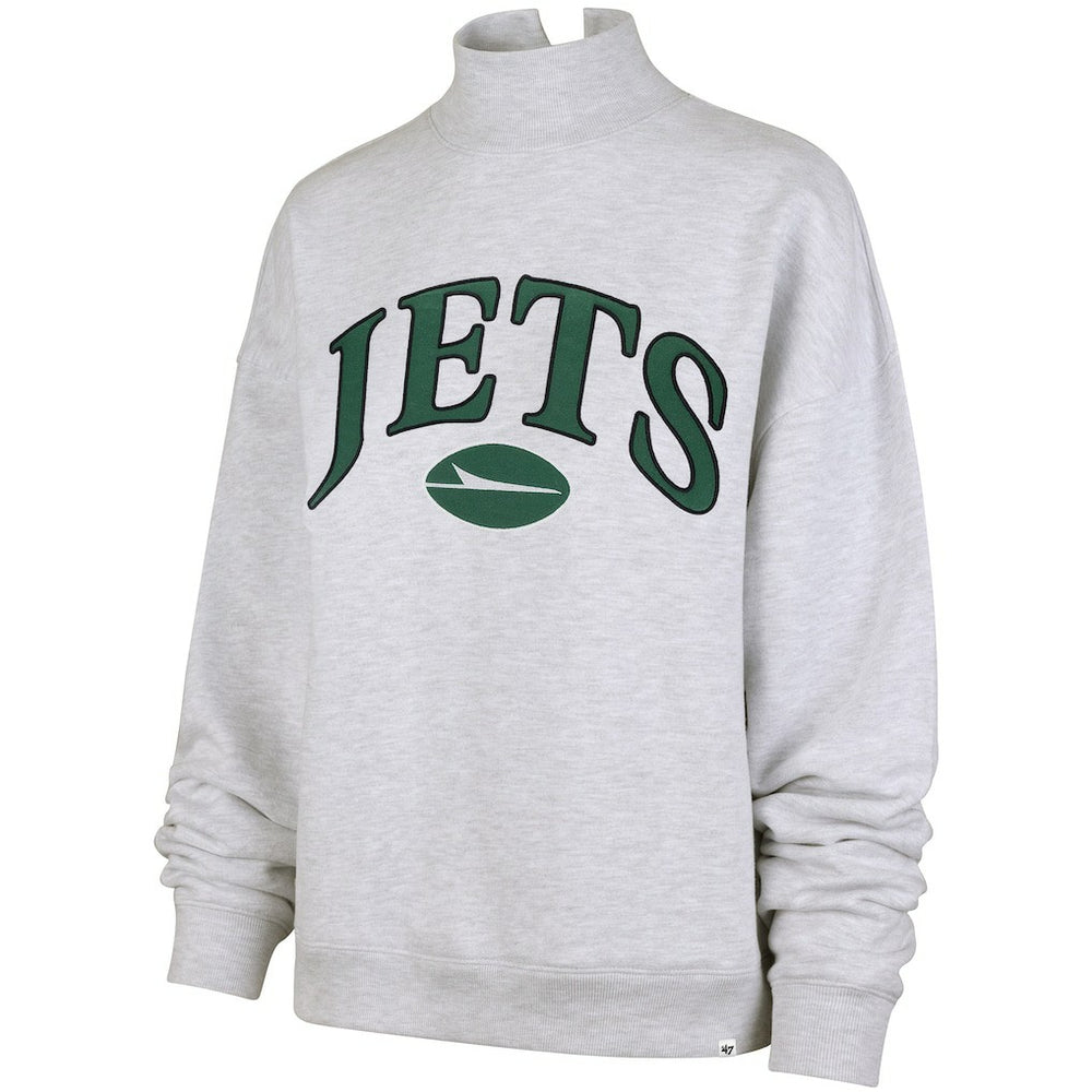 New York Jets '47 Women's Vantage Mock Neck Pullover Sweatshirt - Heather Gray outlet