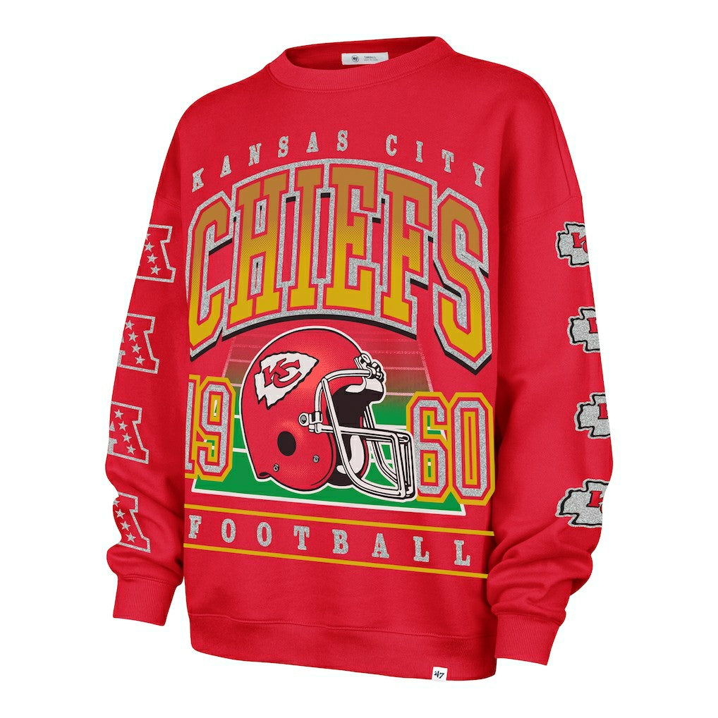 Kansas City Chiefs '47 Women's Go Big Oversized Pullover Sweatshirt - Red sale