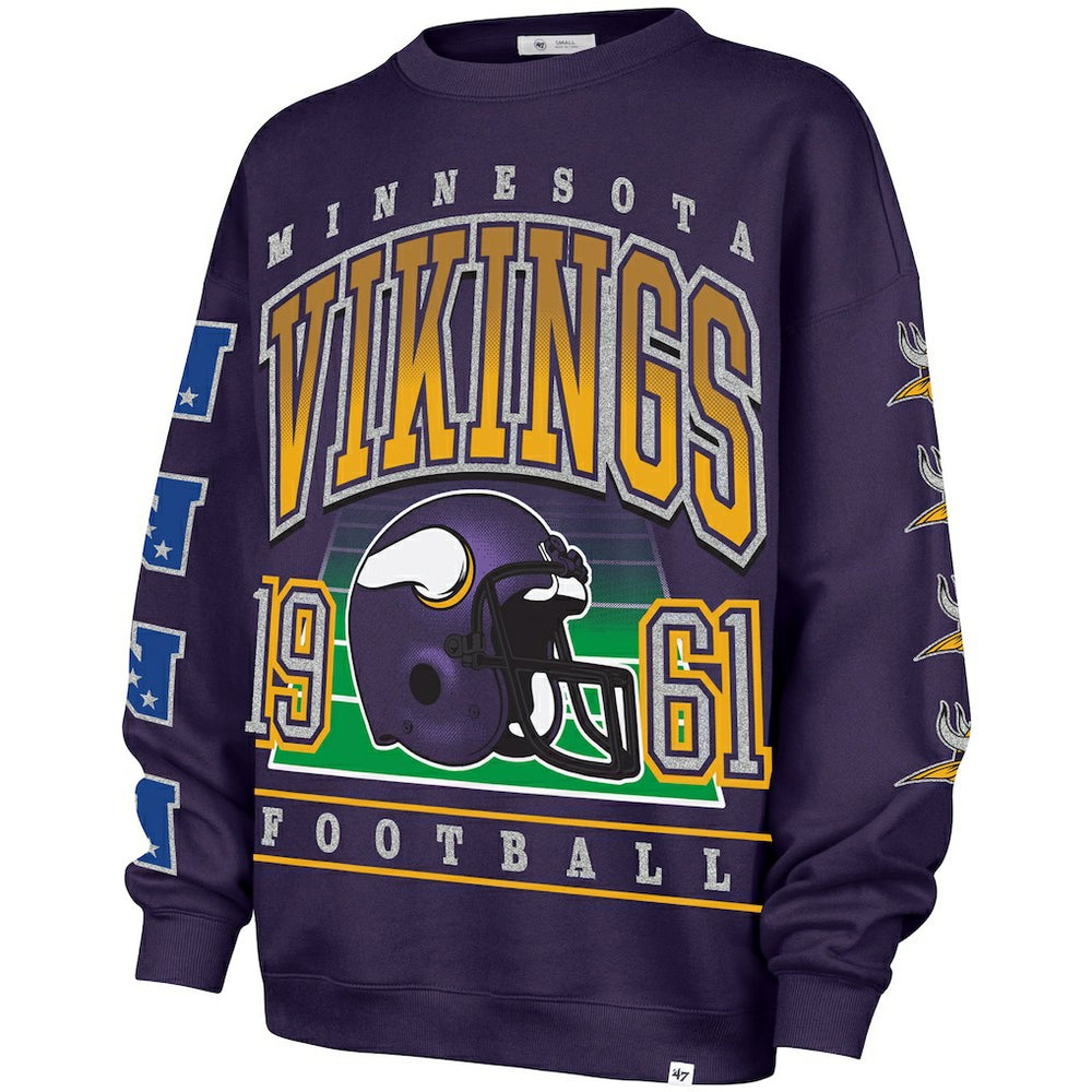 Minnesota Vikings '47 Women's Go Big Oversized Pullover Sweatshirt - Purple outlet