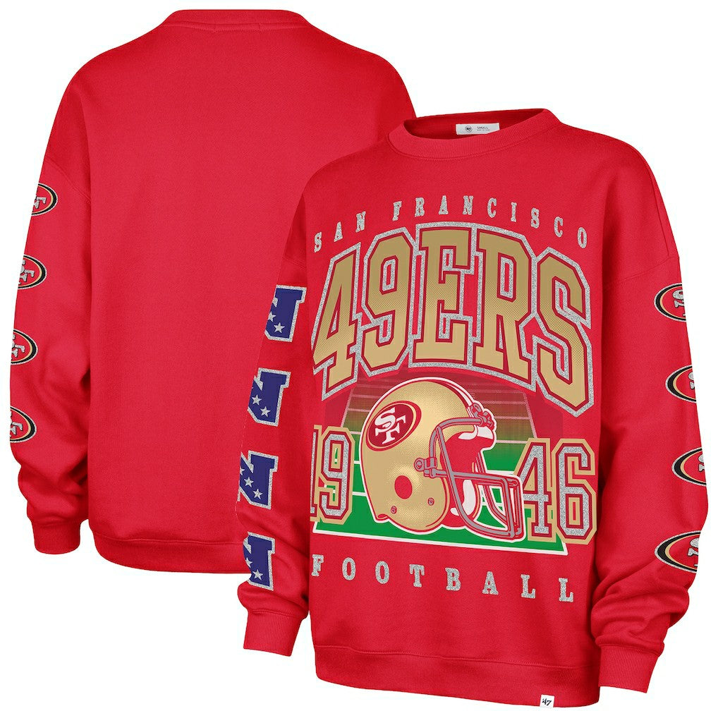 San Francisco 49ers '47 Women's Go Big Oversized Pullover Sweatshirt - Scarlet sale