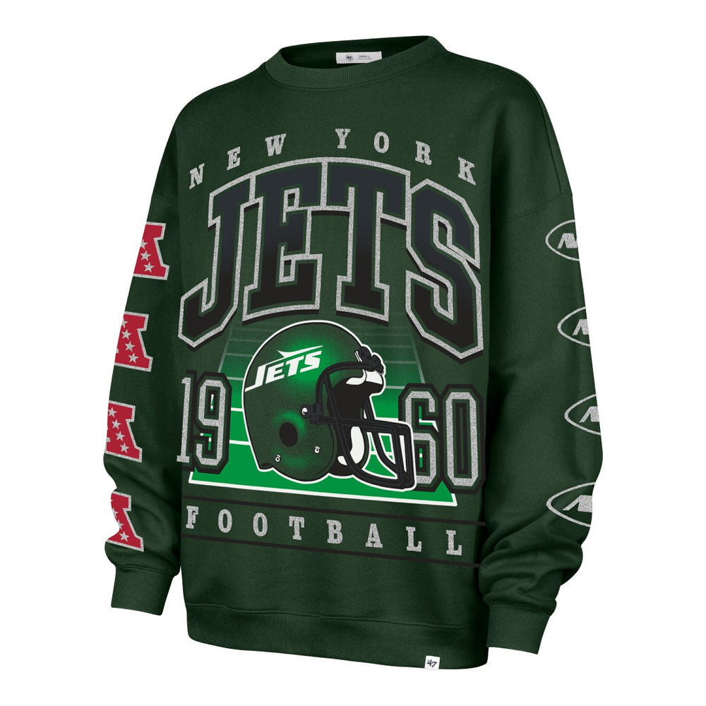 New York Jets '47 Women's Go Big Oversized Pullover Sweatshirt - Green discount
