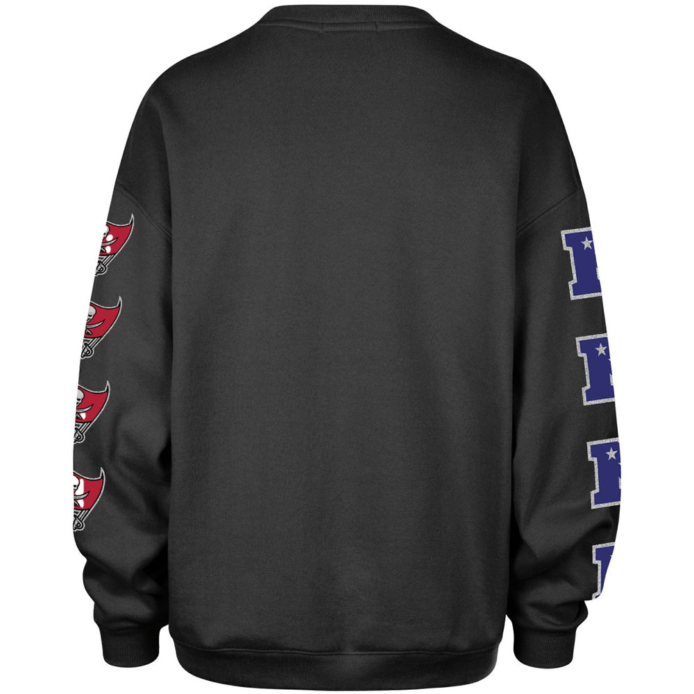 Tampa Bay Buccaneers '47 Women's Go Big Oversized Pullover Sweatshirt - Charcoal discount