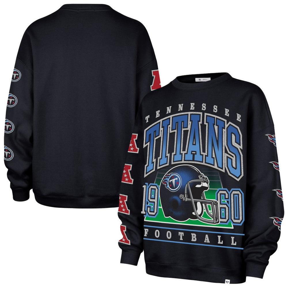 Tennessee Titans '47 Women's Go Big Oversized Pullover Sweatshirt - Navy cheap
