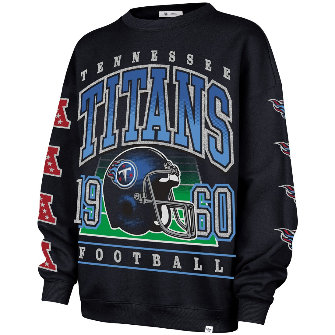 Tennessee Titans '47 Women's Go Big Oversized Pullover Sweatshirt - Navy cheap