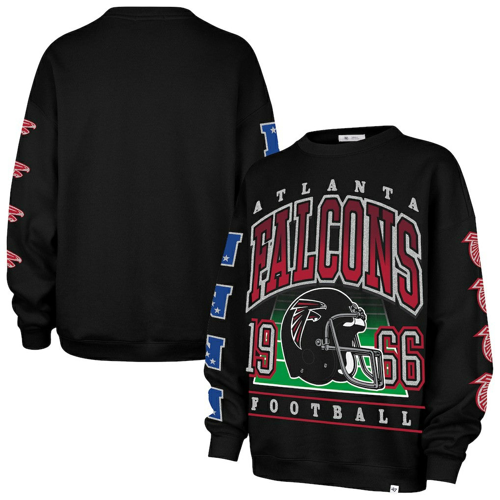 Atlanta Falcons '47 Women's Go Big Oversized Pullover Sweatshirt - Black discount