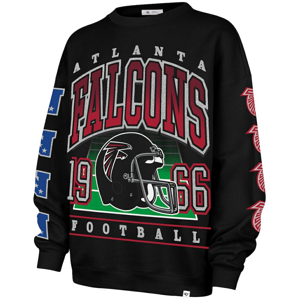 Atlanta Falcons '47 Women's Go Big Oversized Pullover Sweatshirt - Black discount