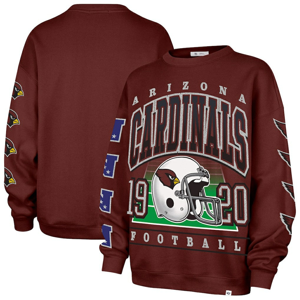 Arizona Cardinals '47 Women's Go Big Oversized Pullover Sweatshirt - Cardinal discount