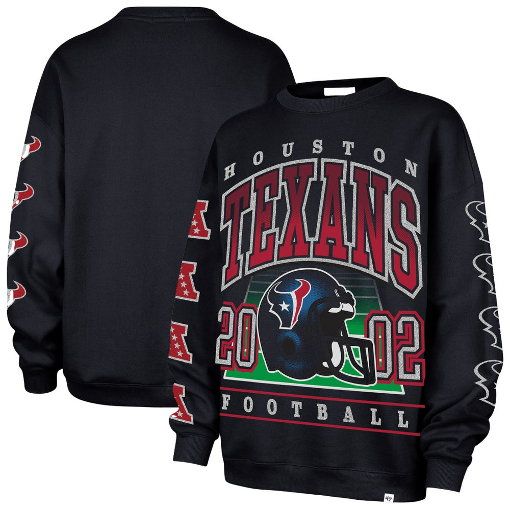 Houston Texans '47 Women's Go Big Oversized Pullover Sweatshirt - Navy sale