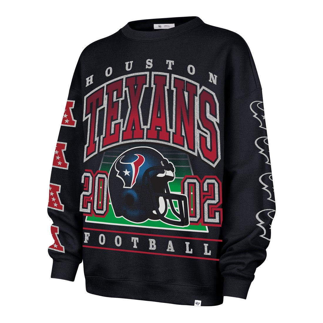 Houston Texans '47 Women's Go Big Oversized Pullover Sweatshirt - Navy sale