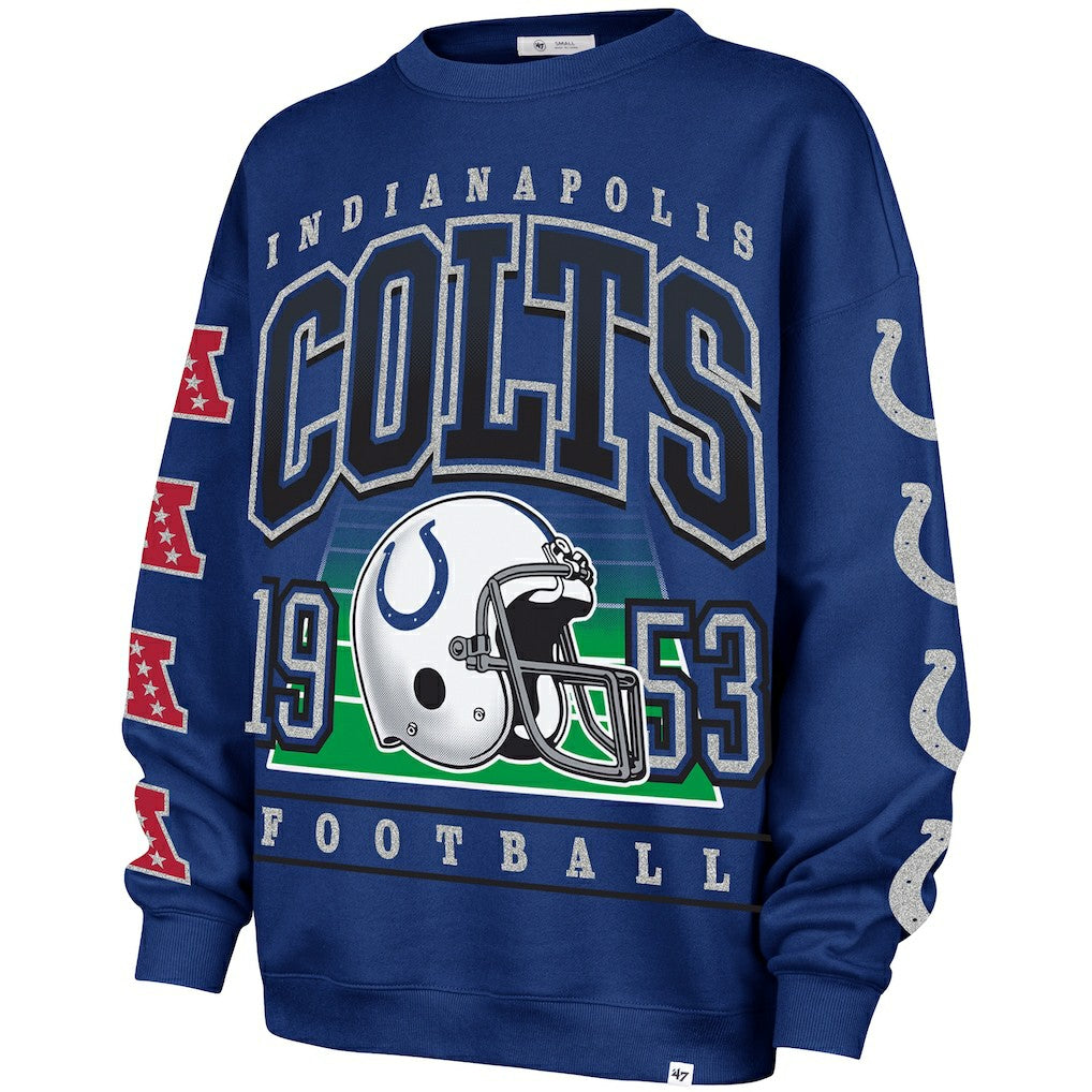 Indianapolis Colts '47 Women's Go Big Oversized Pullover Sweatshirt - Royal outlet