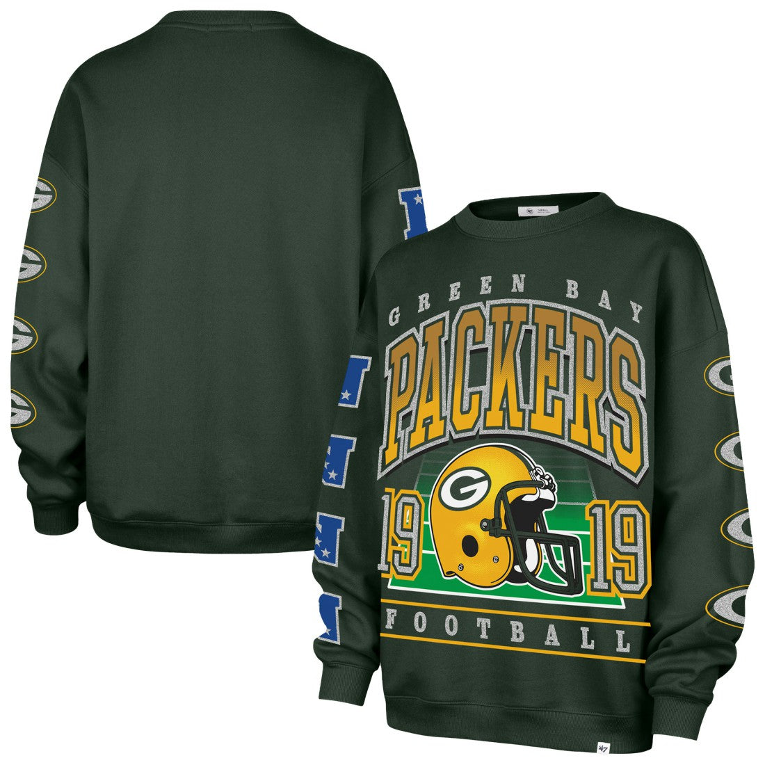 Green Bay Packers '47 Women's Go Big Oversized Pullover Sweatshirt - Green sale