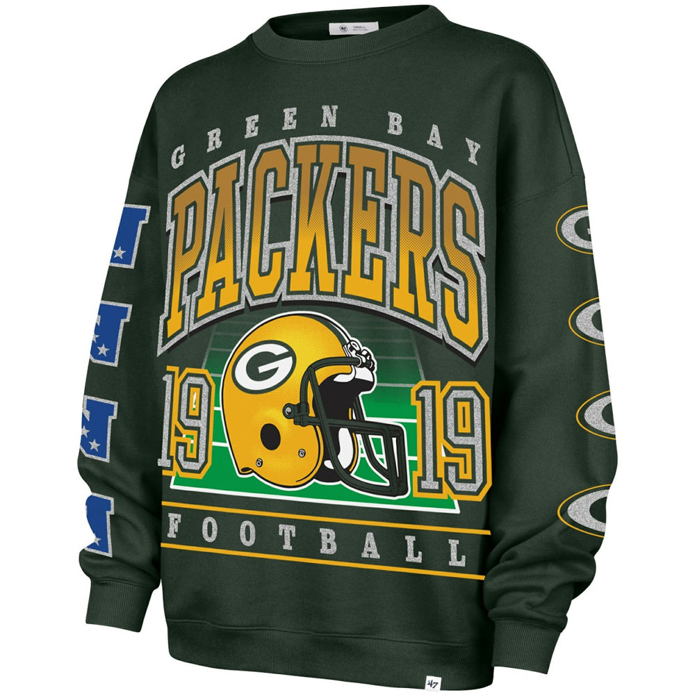 Green Bay Packers '47 Women's Go Big Oversized Pullover Sweatshirt - Green sale