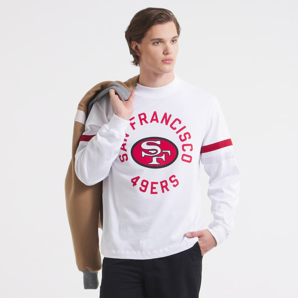 San Francisco 49ers x Todd Snyder Premium Jersey Mock Neck Tee - White online