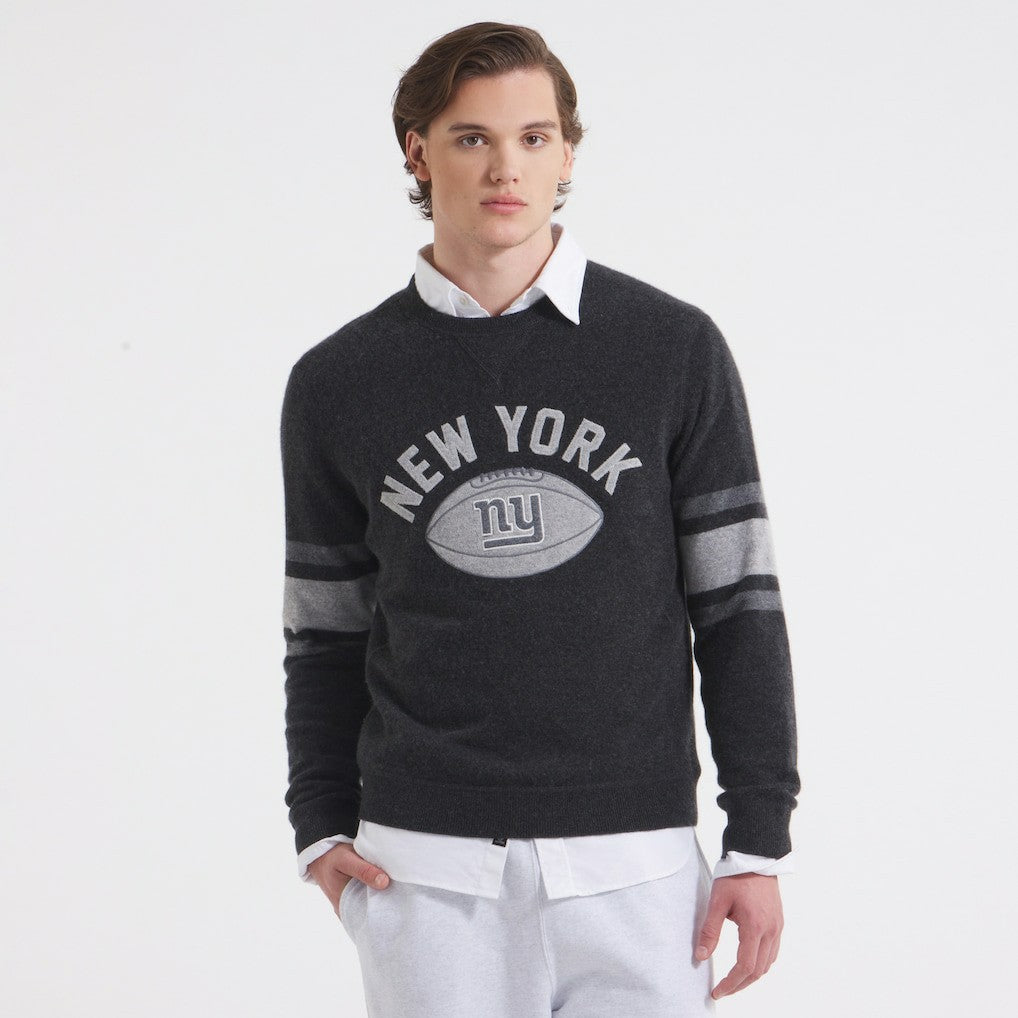 New York Giants x Todd Snyder Cashmere Crew Sweatshirt - Heather Charcoal on sale